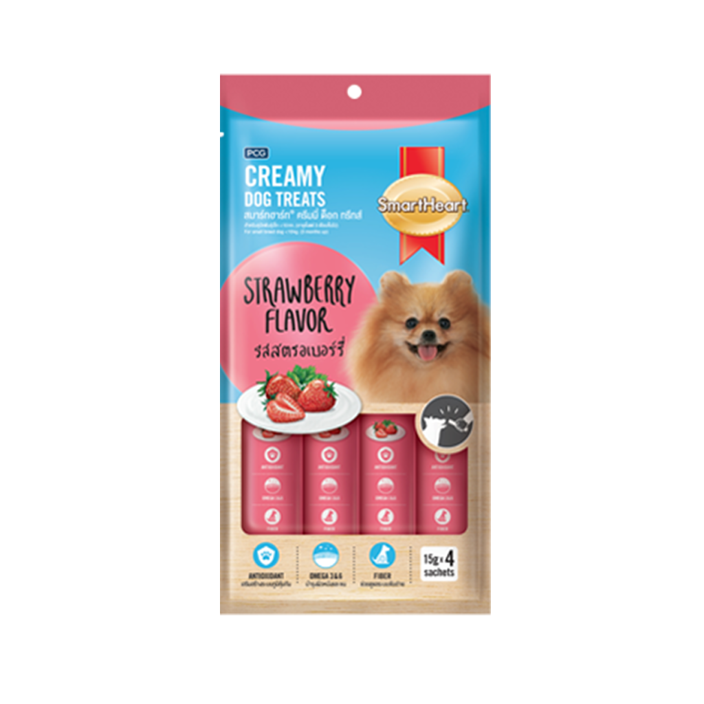 SmartHeart Creamy Dog Treats Strawberry Flavor