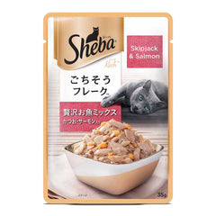 Sheba - Premium - Mix (Skipjack & Salmon) - Cat Wet Food Fish -  35 Gm Pouch